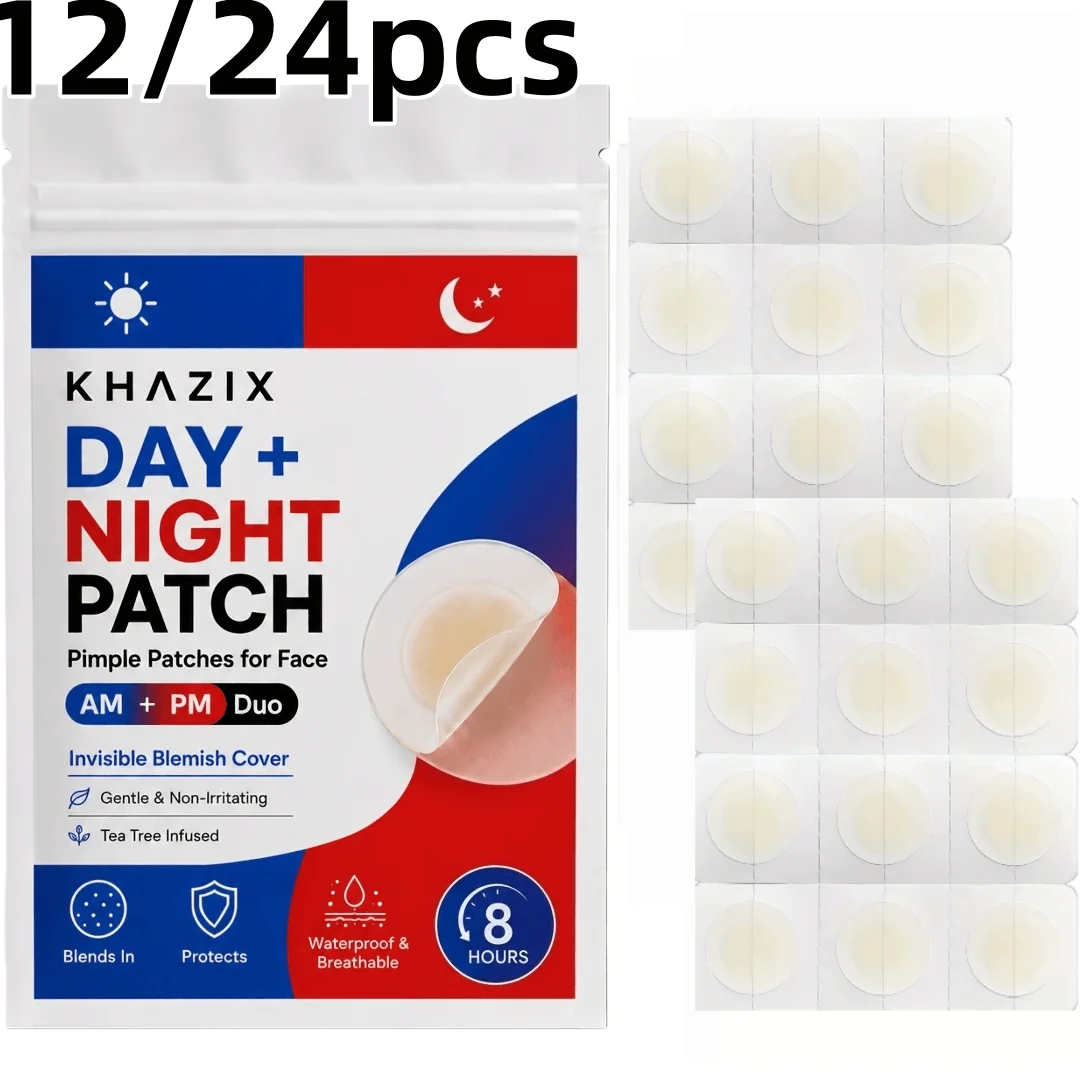 12/24PCSPatches Acne Treatment Patch, Absorbs Pimple And Acne, Hydrocolloid Acne Pimple Patch For Covering Zits And Blemishes