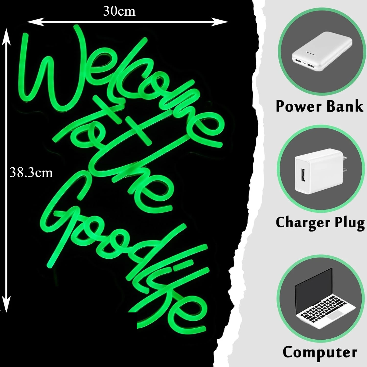 Welcom To The Goodlife Neon Signs LED Sign Neon Light Wall Decor for Bedroom Party Birthday Room Man Cave Gift for Family