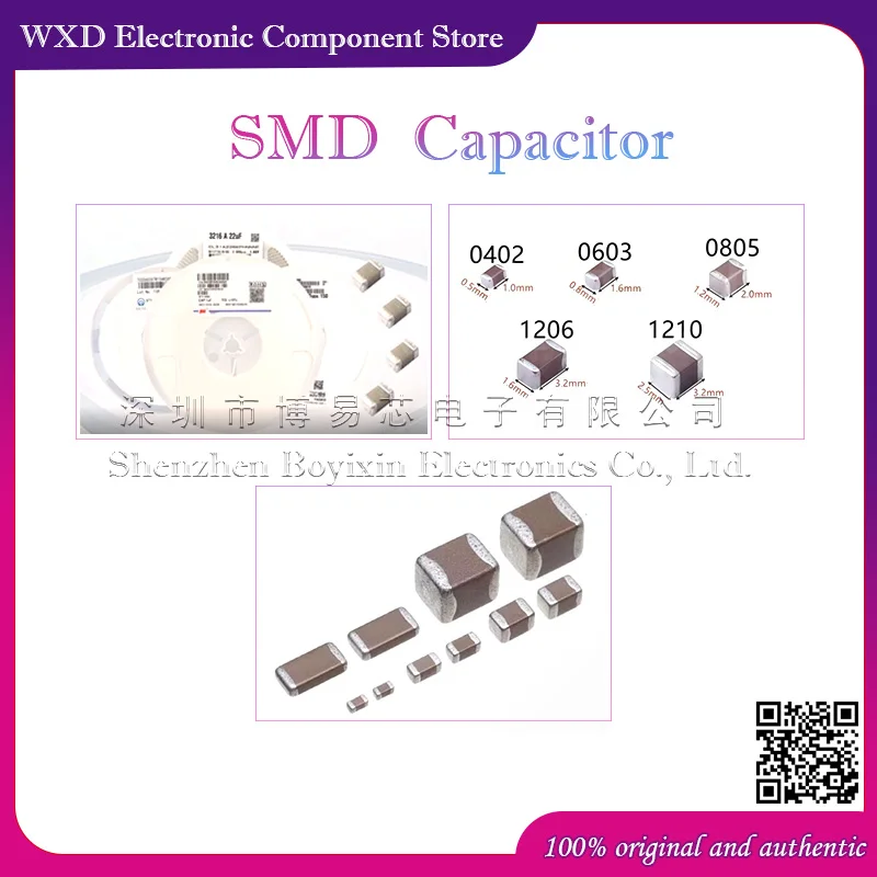 

0402 SMD 100Pcs 10000Pcs 470nF 1uF 2.2uF 4.7uF 10uF 22uF 100uF 1.5uF 3.3uF 15uF Ceramic shell