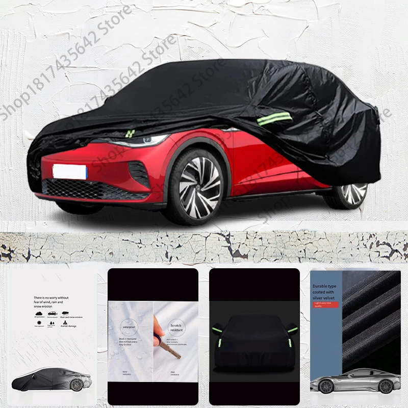 

For Volkswagen ID.5 Anti-UV Sun Shade Rain Snow Resistant Black Cover Dustproof Car umbrella Full Car Cover Outdoor Protection