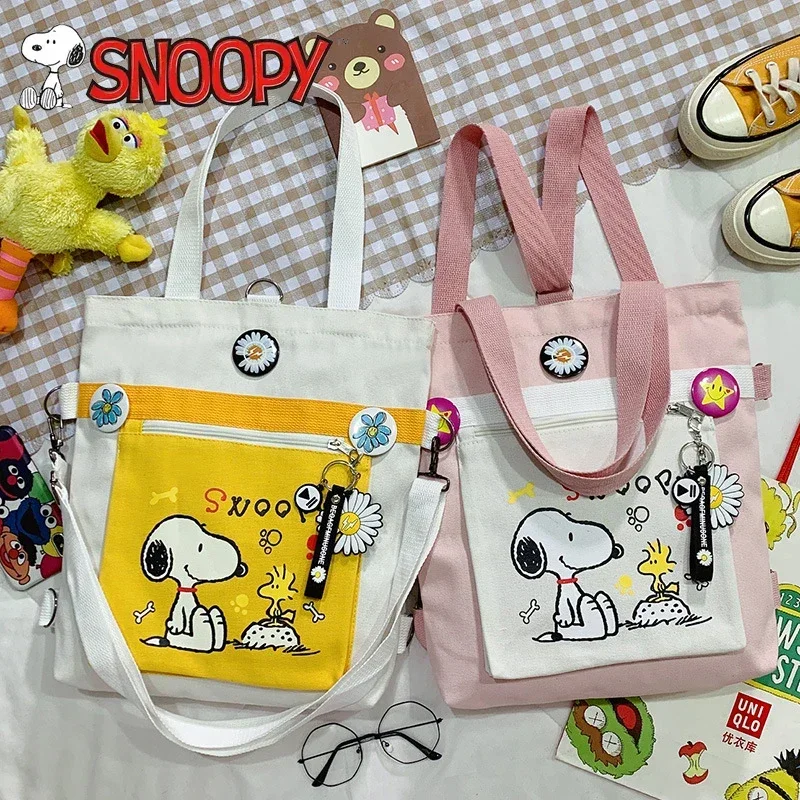 Snoopy Women's Canvas Bag Fashion Animation High-capacity Girls Shoulder Bag portable student casual handbag cartoon Backpack