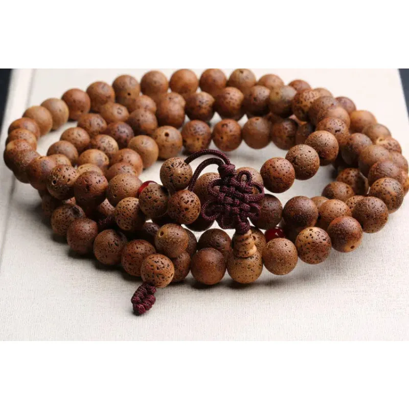 Tibetan Buddhism 108 Old Golden-Toad Star&Moon Bodhi Seed Prayer Bead Mala