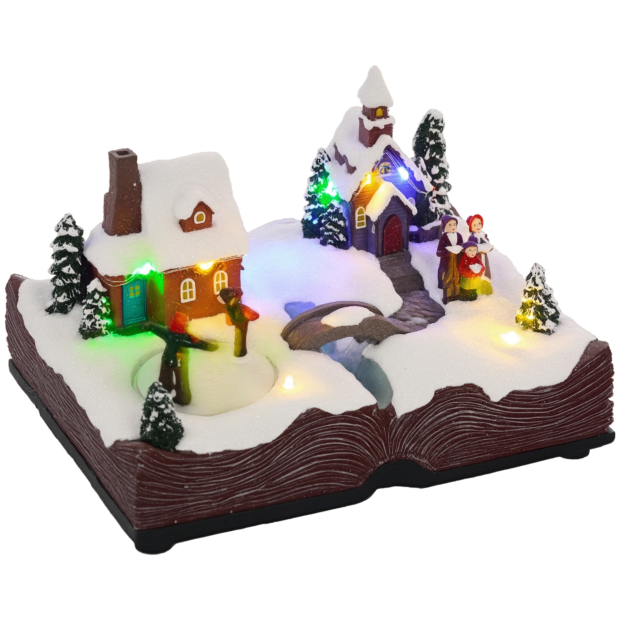 Homcom Kerstdorp met open Bijbelbasis 23X18X15 cm Veelkleurig