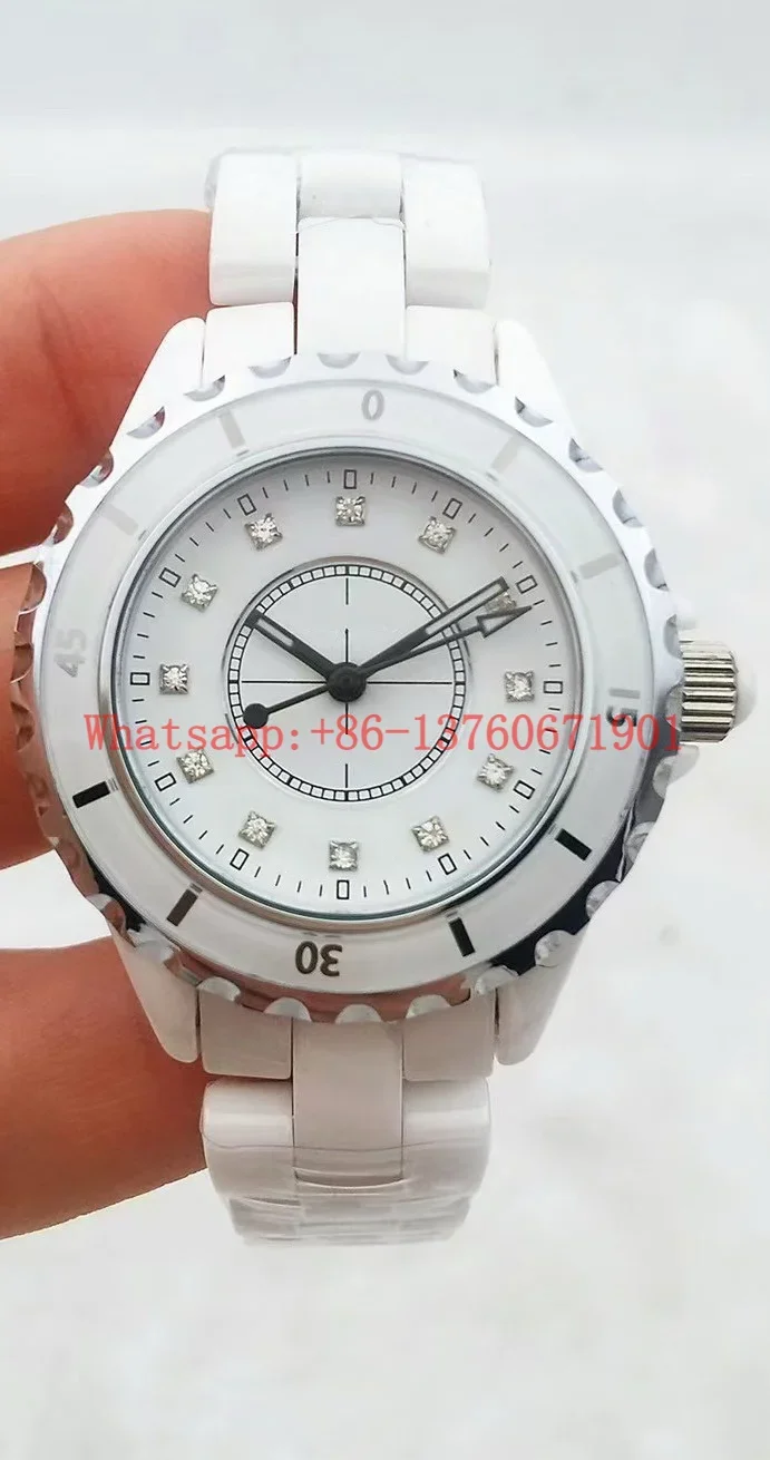 Luxury New Quartz Watch Men Women Ceramic Black White Lady Fashion Ceramica Watches 33mm 38mm