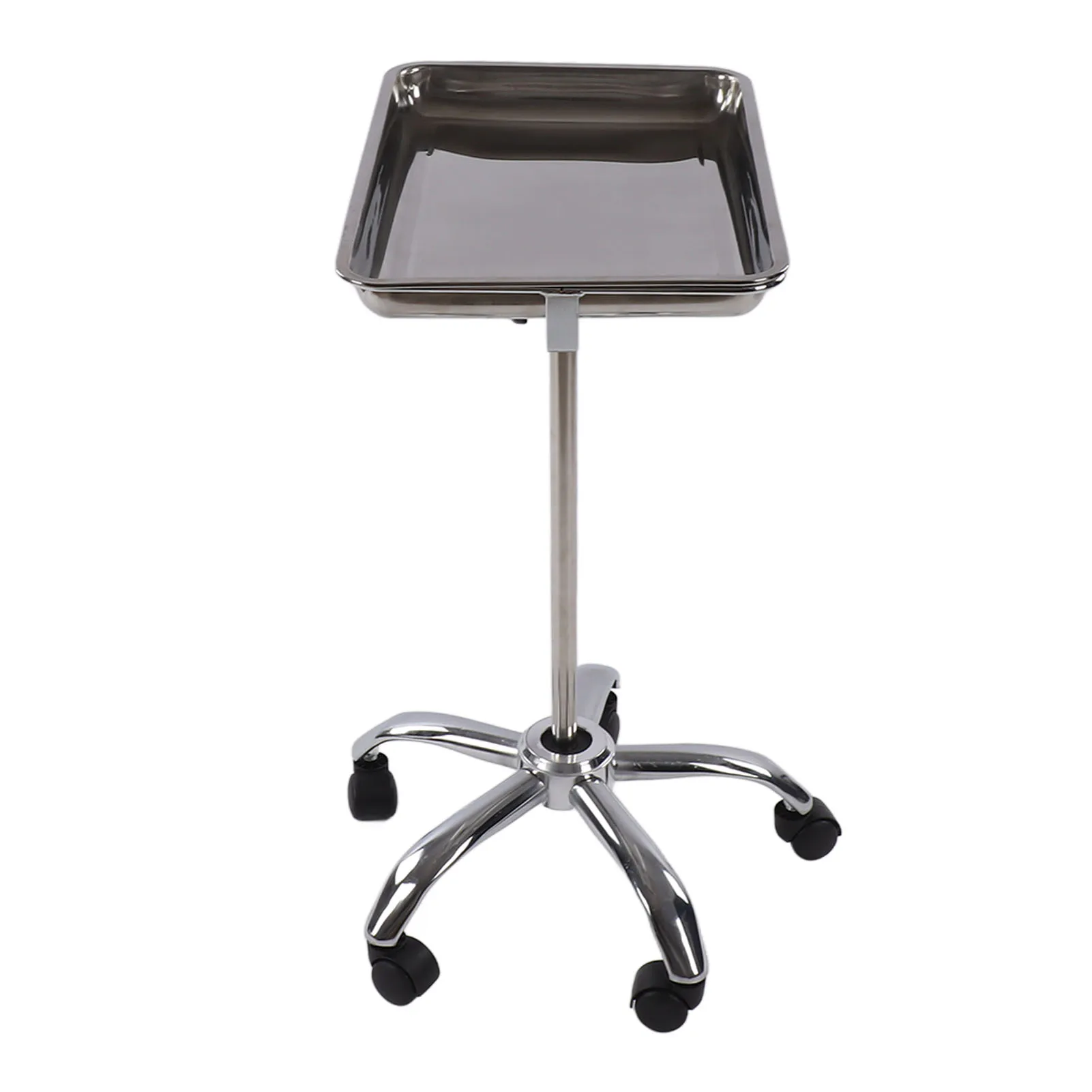 Лоток для инструментов для салона Лоток для салона с колесами Металл из нержавеющей стали Подъемный передвижной для парикмахерских инструментов