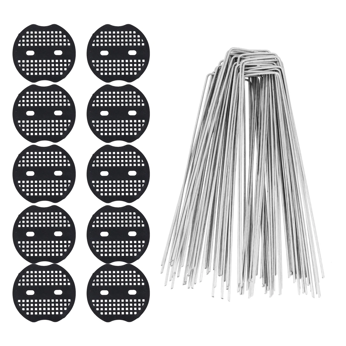 

50 Pcs Grass U-Shaped Nail Set Stakes For Trampoline Heavy Duty Pile U-Nail Snow Landscape Staples Stakes Peg Steel Lawn 2024