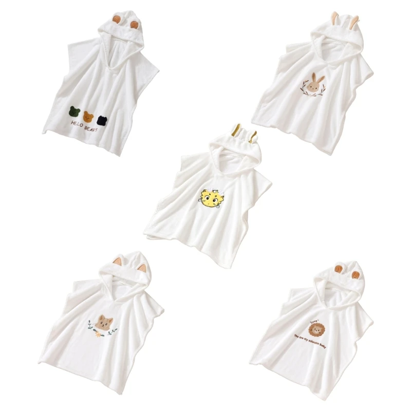 

B2EB Baby Towel with Hood Bath Towel Shower Towel Infant Poncho Toddler Bathrobe Breathable Baby Cape Newborn Towel