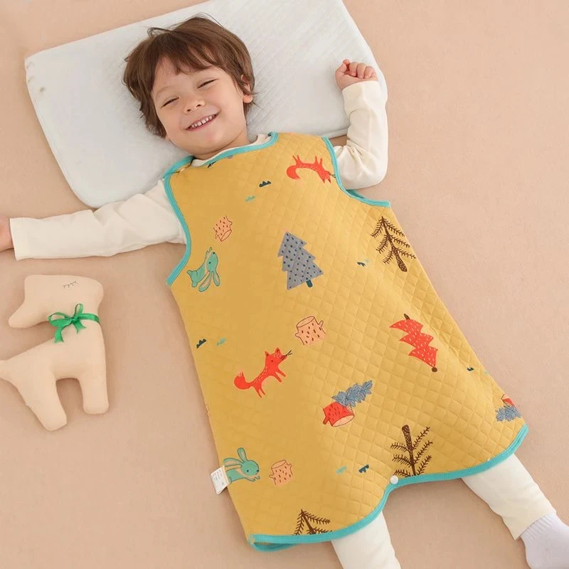 Children Jumpsuit Pajamas Newborn Sleeping Bag With Snap Buttons Spring Autumn Winter Baby Cotton Interlayer Vest Sleeping Bag images - 6