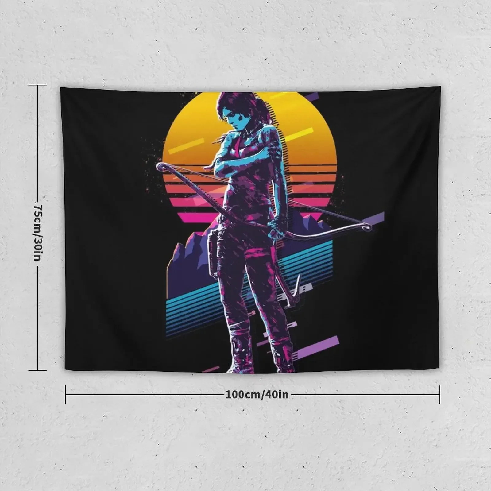 Lara Croft - Tomb Raider *80s Retro* Tapestry Bedroom Organization And Decoration Aesthetic Room Decor Hanging Wall Tapestry