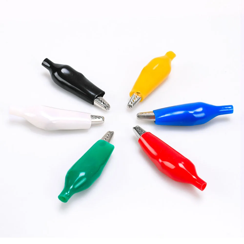 Pinzas eléctricas de cocodrilo, abrazadera eléctrica para medidor de sonda de prueba, color negro y rojo con Bota de plástico, pinza de cocodrilo de
