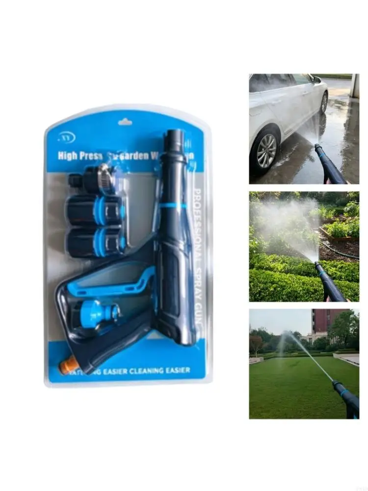 Water Nozzle Set High Pressure Washer Guns With Hose Fittings and Hand Grip Handle, Garden Hose Head for Yard Cleaning, Car
