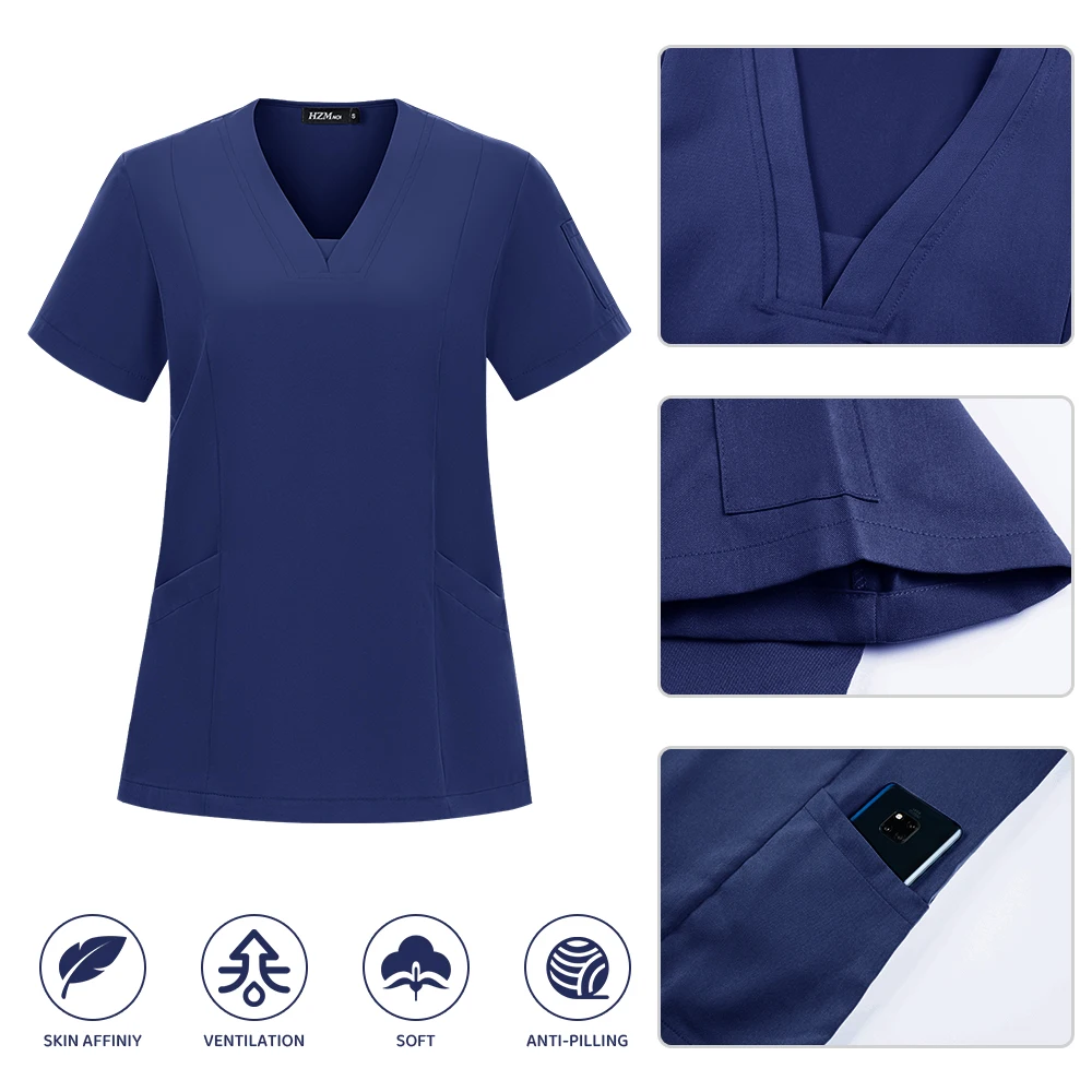 Doctor Suits High Quality Uniforme Medical Nurse Uniform Scrub Set Women and Men's Modern V-Neck Top and Pant Hospital Workwear