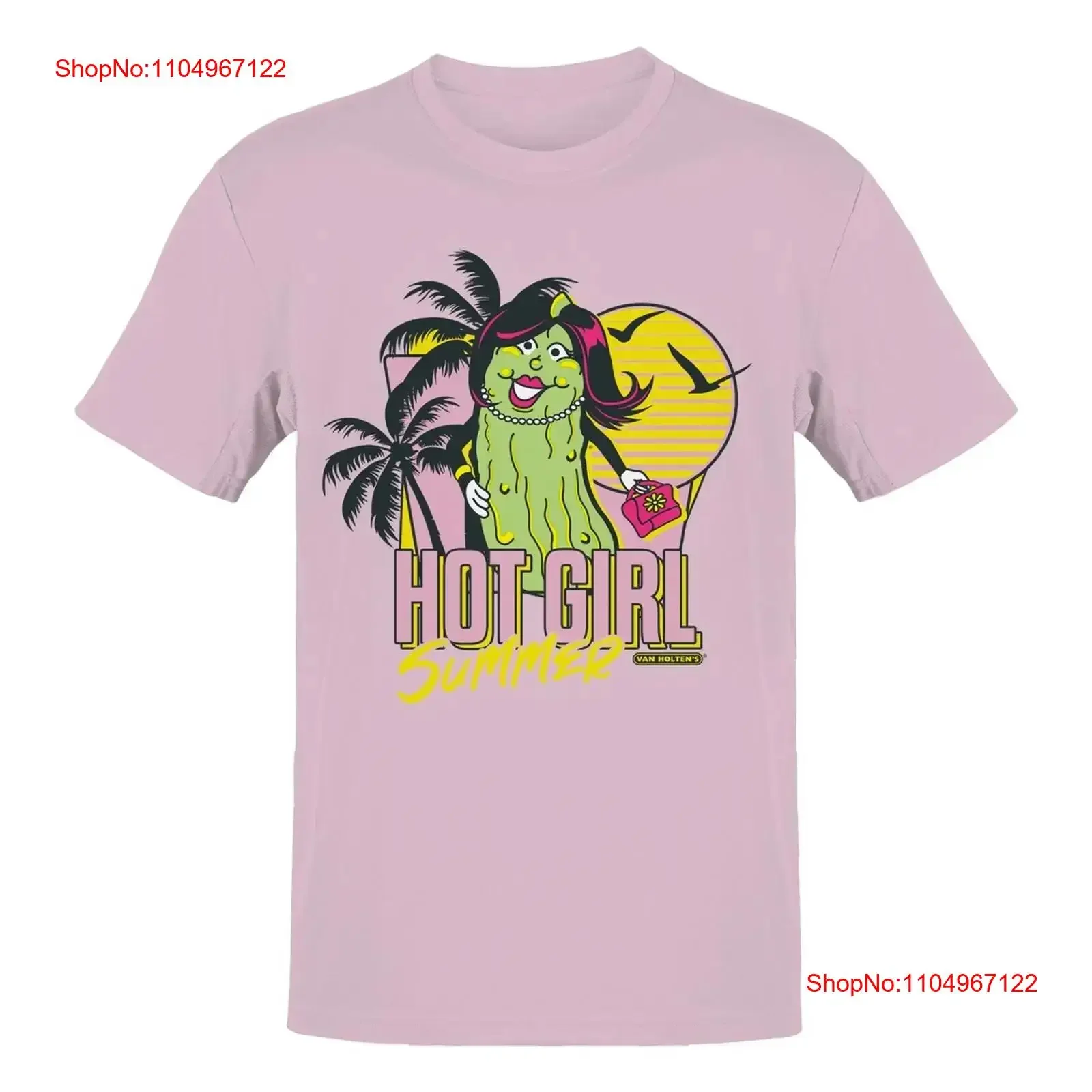 Camiseta oficialmente con licencia de Van Holten Pickles Hot Girl Summer Vibe para mujer, camiseta informal lavada vintage para hombre, moda elegante