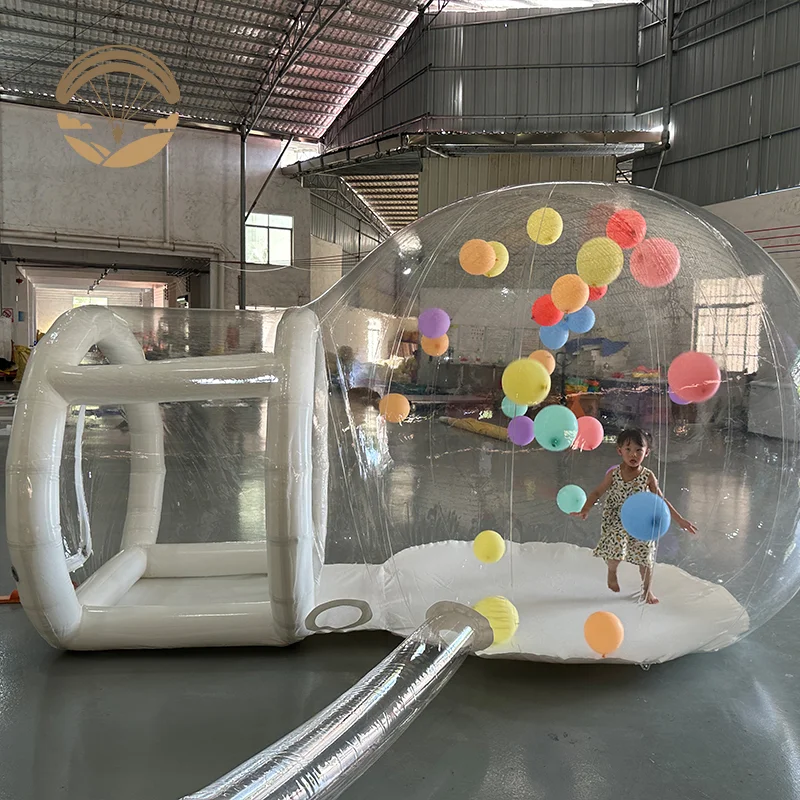 3M บอลลูนโปร่งใส Bubble House พร้อมแทรมโพลีนคุณภาพสูง Bubble House พร้อม Blower เต็นท์เชิงพาณิชย์สําหรับงานปาร์ตี้วันเกิด