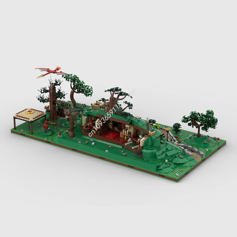 Moc Modular Castle The Rings The Shire - Display for Set 10354 Model Building Blocks DIY Creative Assembly Bricks Toys Kids Gift
