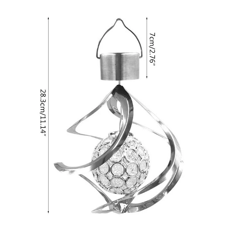 Solar Powered Wind Chime Light LED Garden Hanging Spinner Lamp Color Changing La high quality