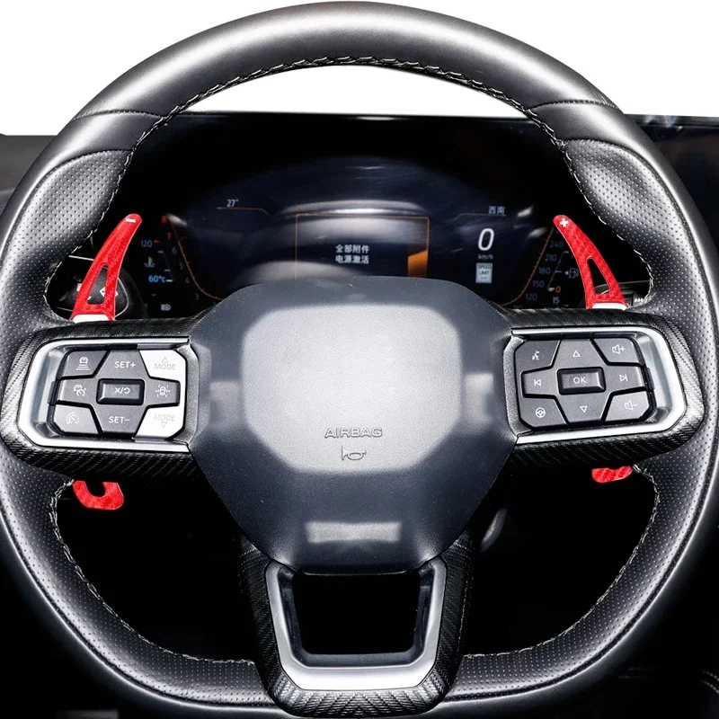 Car Steering Wheel Shift Paddle For Ford Mustang GT Dark Horse EcoBoost 2024-2026 ABS Carbon Fiber Pattern DSG Paddles Shifter 6
