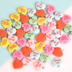 10Pcs 17mm Love Heart Shape Resin Charms Pendant Beads For Jewelry Making Findings DIY Bracelet Necklace Earring Accessories
