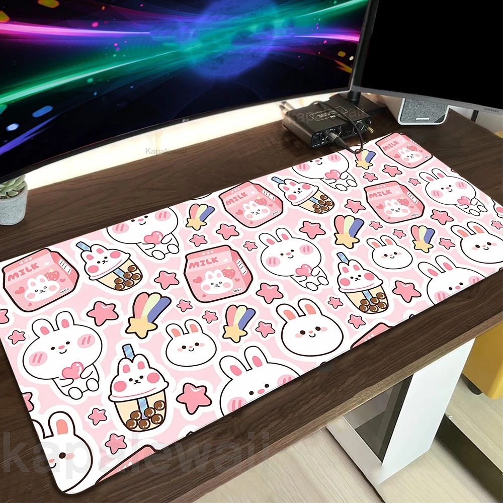 

Kawaii Cute Mouse Pad Gamer Mousepad Pink Mouse Mat Office Table Carpet Home Rubber Keyboard Pads Large Mouse Mat 80x30cm