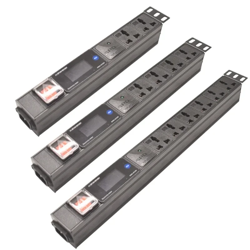 

C14 interface PDU Power Strip with Voltmeter Ammeter Wattmeter Power Electricity metering Smart Socket Aluminium Alloy Shell