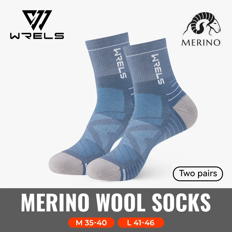 WRELS 1/2/3 Paar Socken aus Merinowolle, thermisch, warm, für den Winter, hochelastisch, dick, Wandersocken, Feuchtigkeitsaufnahme, Sportsocken aus Wolle