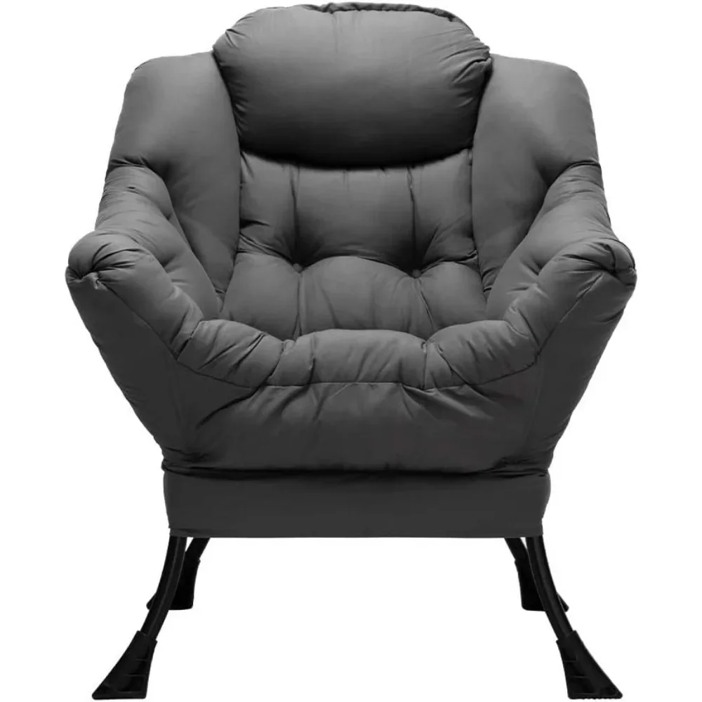 Fabric large lazy chair, accent reading chair, comfortable lounge chair with armrests, living room leisure sofa chair