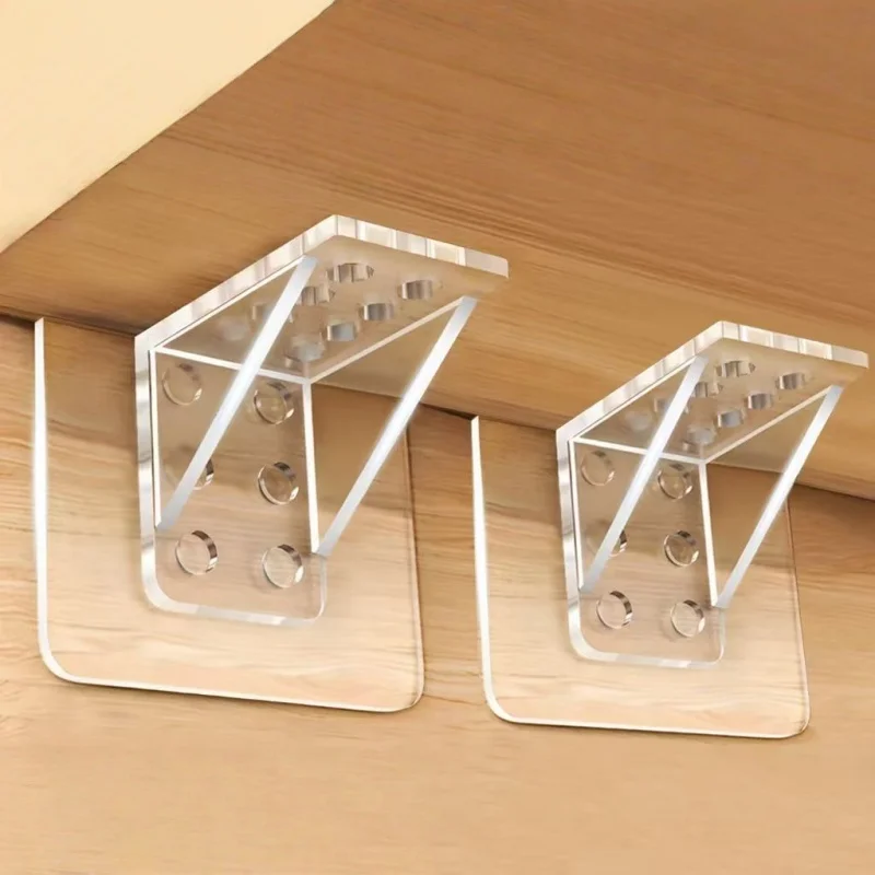 8 pcs Shelf Support Glue Free Punching Nail Strong Triangle Bracket Clip Wall Mounted Wall Cabinet Home Accessories,Easy Instal