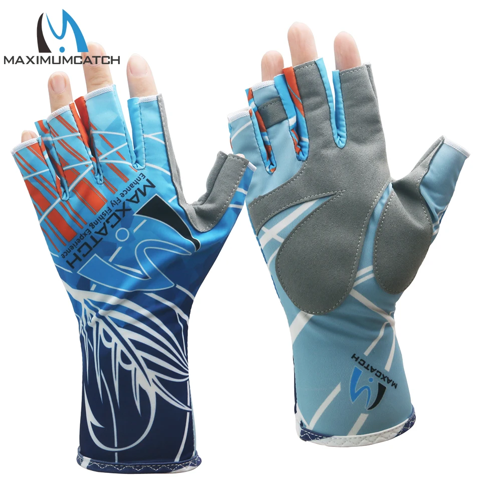 MAXCATCH Fishing Gloves Half Finger Anti-Slip Breathable High Elastic Outdoor Sports Cycling Gloves Fishing Glove Sleeve