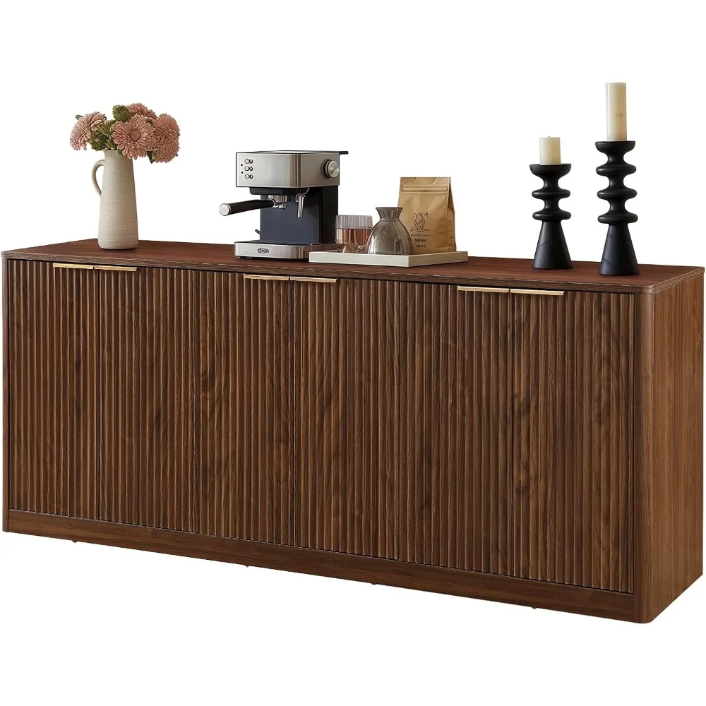 

Side panel buffet cabinet with storage space, 67 slot 6-door storage cabinet, wooden modern medieval style side panel, floor