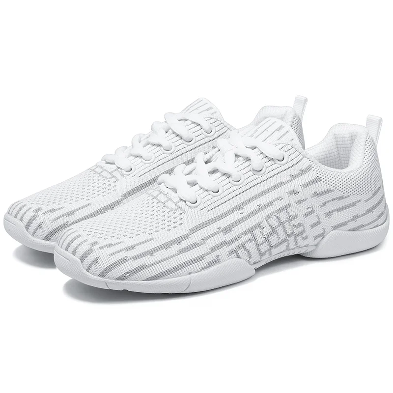 BAXINIER Girls White Breathable and Lightweight Cheer Dance Trainers Perfect for Youth Training and Cheer Competition