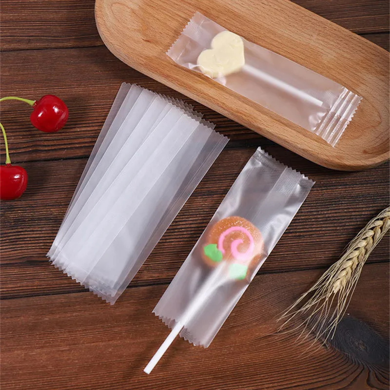 50 Stück transparente, gefrostete, klare DIY handgefertigte Lutscher-Süßigkeiten-Zuckerbeutel, Maschinenversiegelungsverpackung – Detail 9