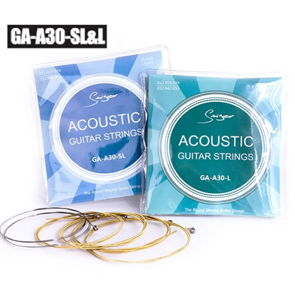 10pcs 1-6 Strings Acoustic Guitar Strings Steel GA-A30 Guitar Single String Full Smooth Good Sound Folk Guitar Strings