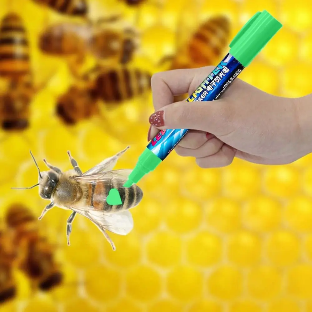 5PCS High Quality Bevel Nib Beekeeper Equipment LED Highlighter Queen Bee Marker Pen Marks Pen Paintbrush