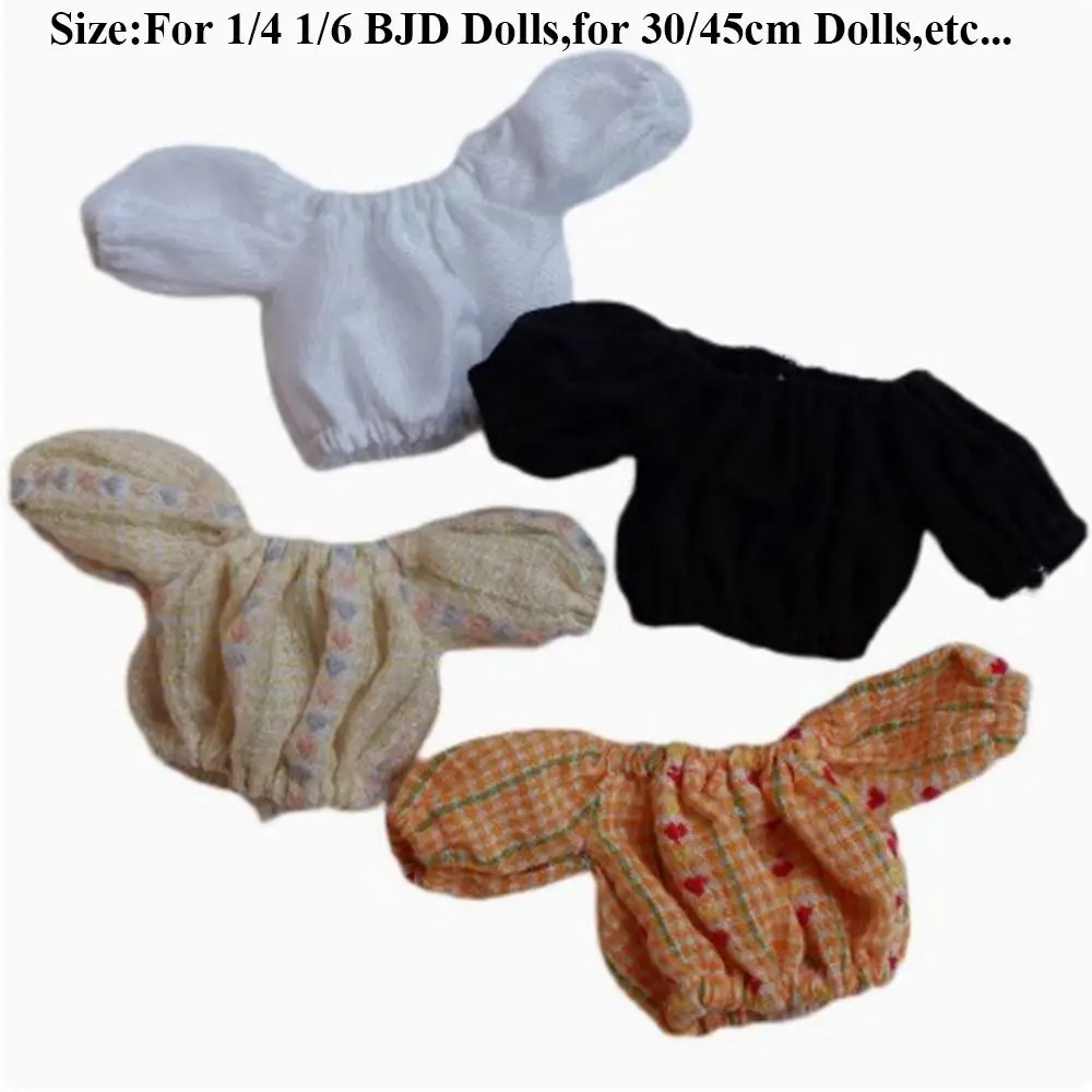 Mode Schulter elastische Falten Hemd süße lässige Prinzessin vielseitige tägliche Tops Mini für 1/4 1/6 BJD 30/45 cm Puppe