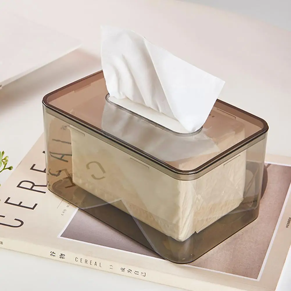 Transparent Tissue Container Holder Roll Paper Tissue Box Case for Toilet Home Office Towel Napkin Log Tissue Holder H6M8