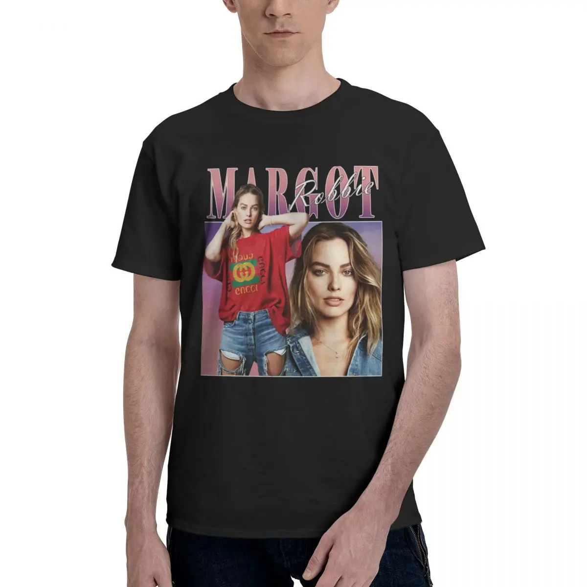 Men Margot Robbie Fans Gifts T Shirt Streetwear Cotton Tshirt Men