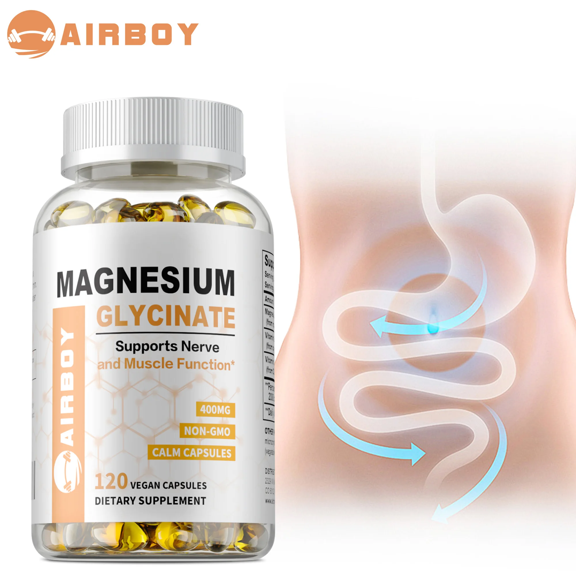 

Magnesium Glycinate Capsules - Reduces Stress and Anxiety, Help Natural Sleep, Promotes Nerve, Muscle and Bone Health