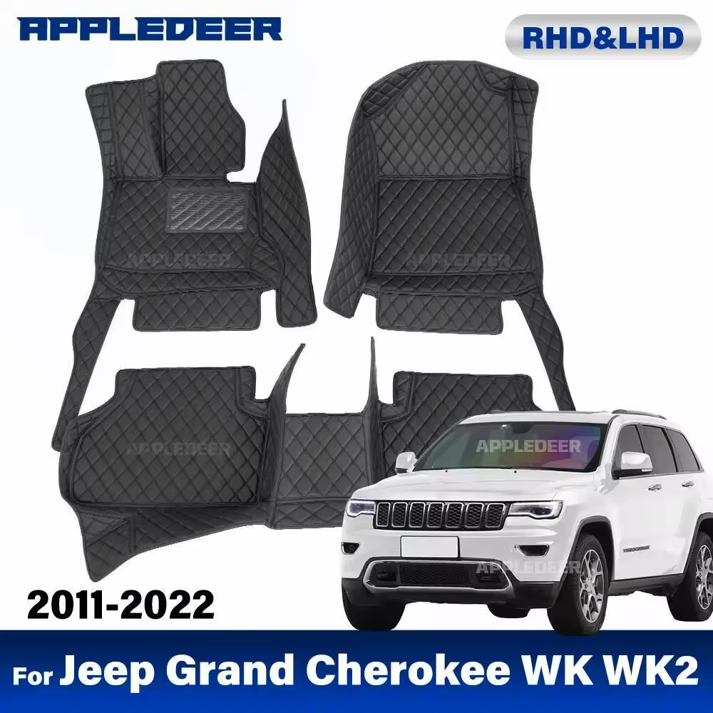 מזרני רצפה לרכב ג'יפ גראנד צ'ירוקי WK WK2 2011-2022 2019 2018 2017 מזרנים מותאמים אישית לתא המטען של הרכב כיסוי שטיח פנימי אביזרים