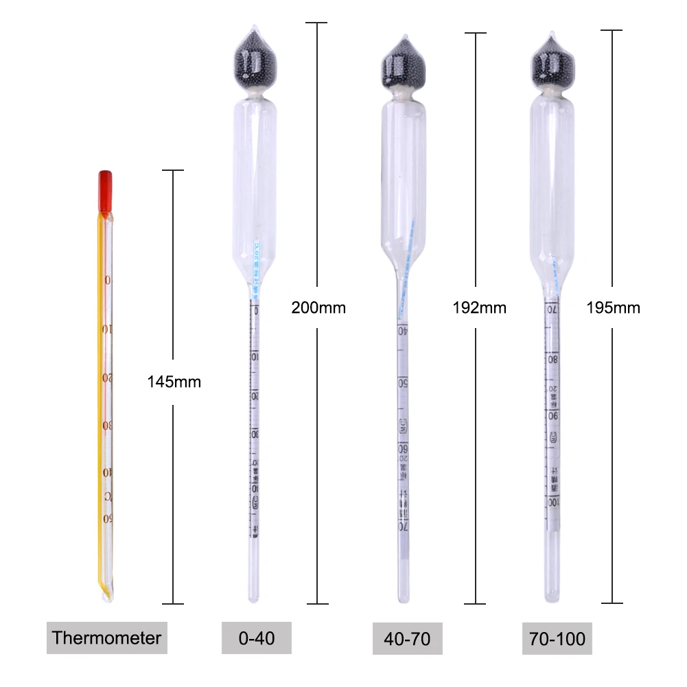 yieryi Alcohol Meter Alcoholometers Wine Meter Measuring Alcohol Concentration Meter Whisky Vodka Bar Set Tool