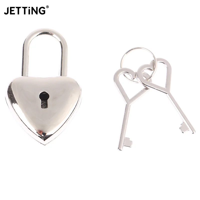 Metal Heart Shape Padlock with Key Polish Hardware Closure Security Lock Diary book Purse Handbag Suitcase Shoulder Bag Box