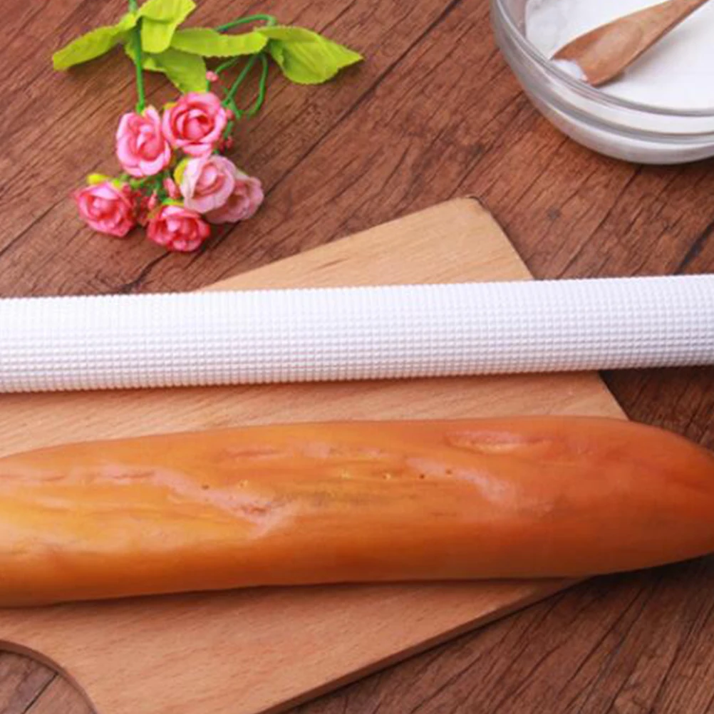 

2pcs Exhaust Rolling Pin Pastry Roller Embossed White Plastic Bakery DIY Cooking Craft Clays Fondant Sugar