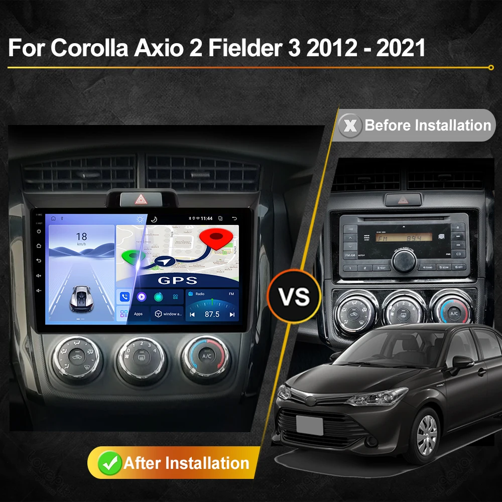 For Toyota Corolla Axio Fielder E160 2012-2021 Android Car Radio Automotive Multimedia Player GPS Navigation Carplay Auto Stereo