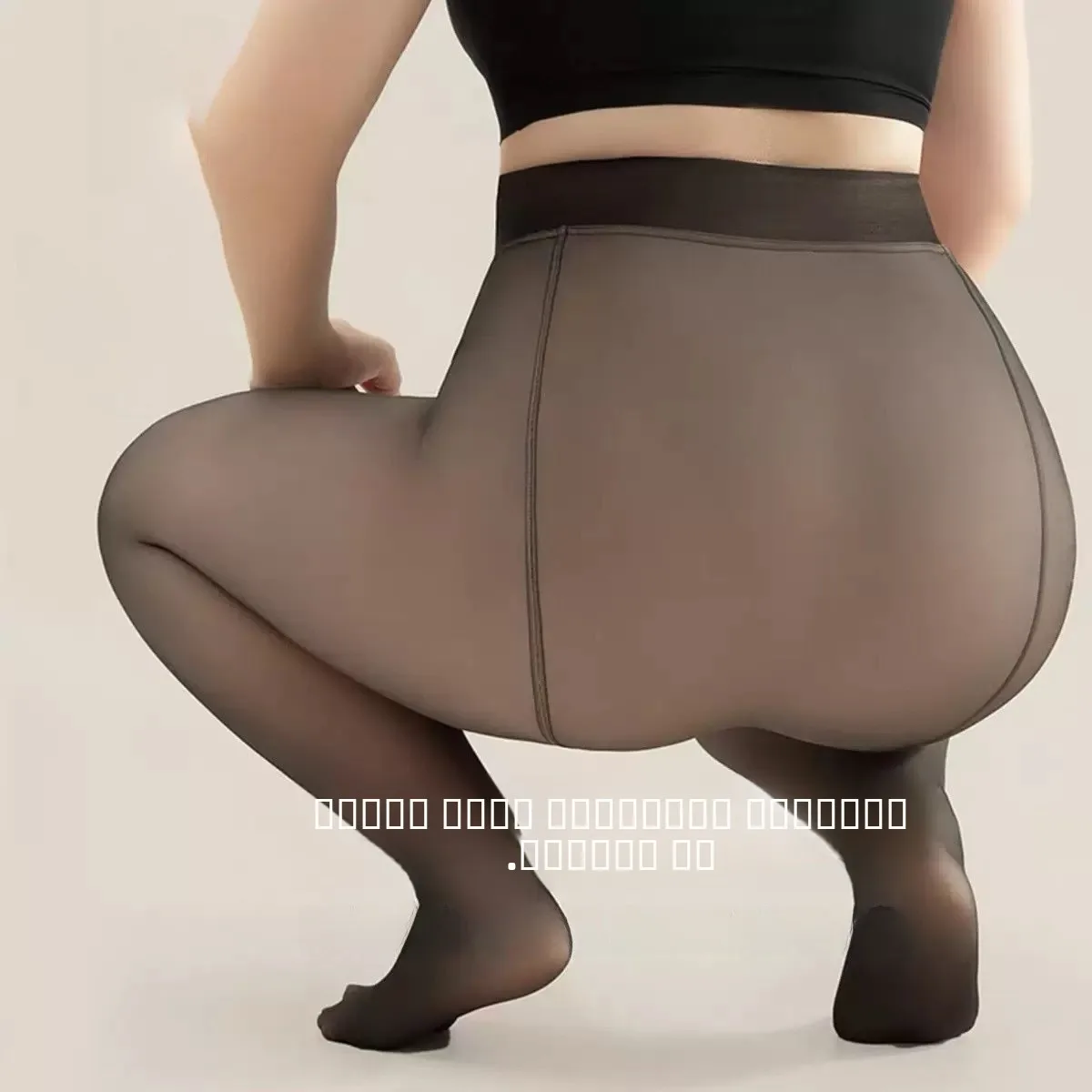 Thiened Fce شفافة الخريف الشتاء المرأة حجم كبير الدافئة المضادة للتمزق ملابس خارجية يمكن ارتداؤها طماق طويلة عالية الخصر