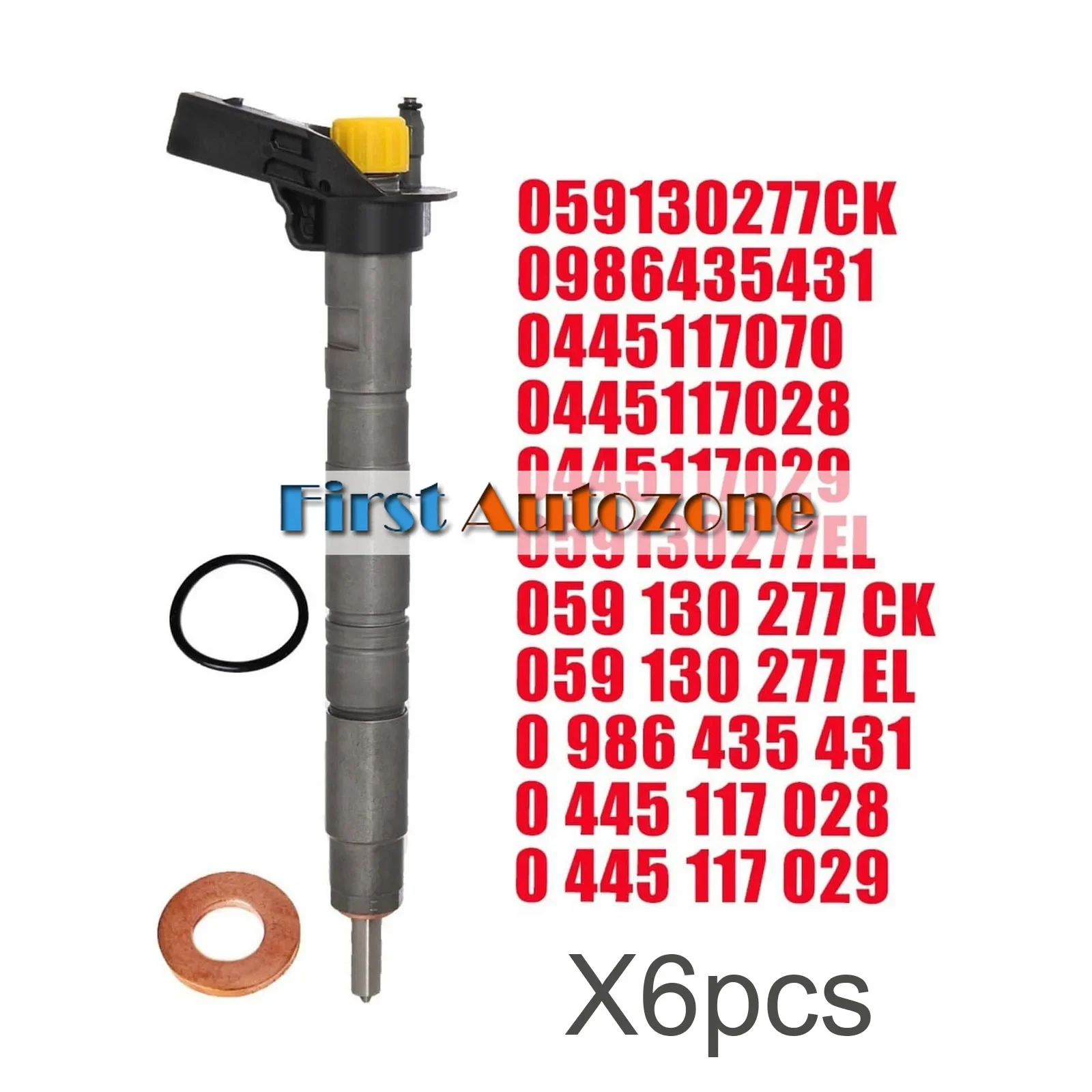 

6 форсунок дизельного топлива 0445117028 059130277CK, совместимых для Audi A6 A7 Q5 Q7, совместимых