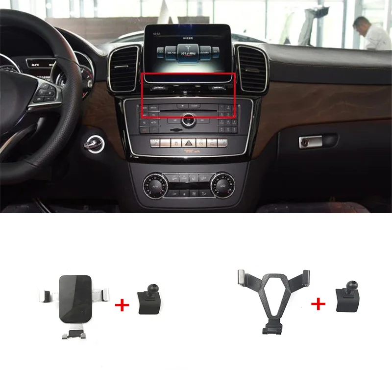 

1Lot Plastic Material For 2016-2019 Mercedes-Benz GLE W166 GLS X166 320 400 450 Special Car Phone Holder Fixed Bracket Stand