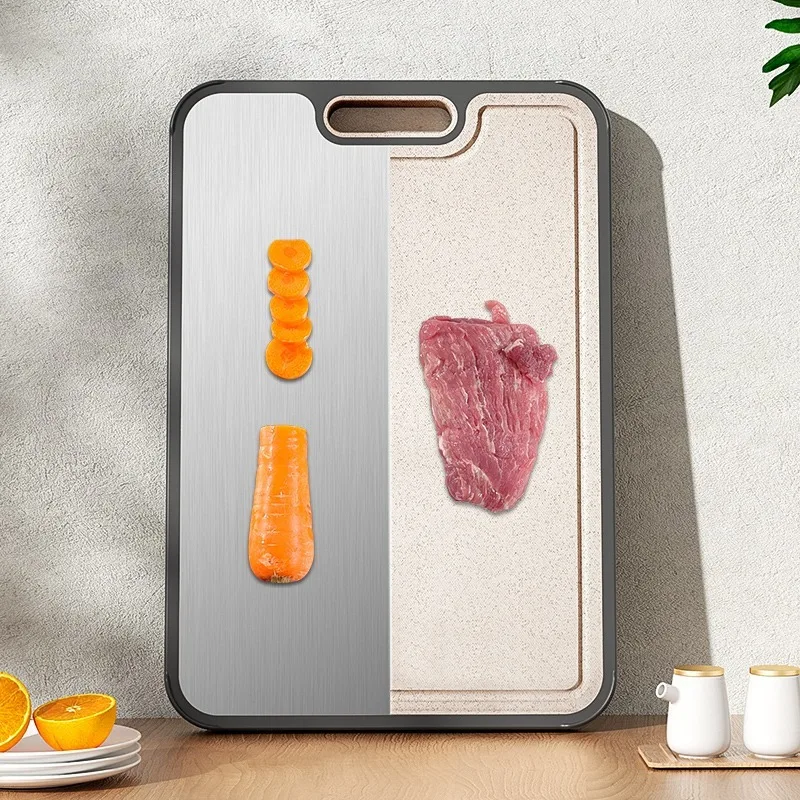 Cutting Board for Kitchen 304 Stainless Steel Cutting Board Household Antibacterial Anti-mildew Double-sided Cutting Board