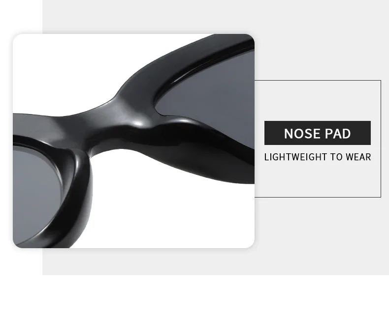 Neue Ankunft Platz Cat Eye Sonnenbrille Frauen Oval Vintage Marke Elliptische Sonnenbrille für Weibliche Shades Männliche Brillen Sonnenbrillen – Detail 5