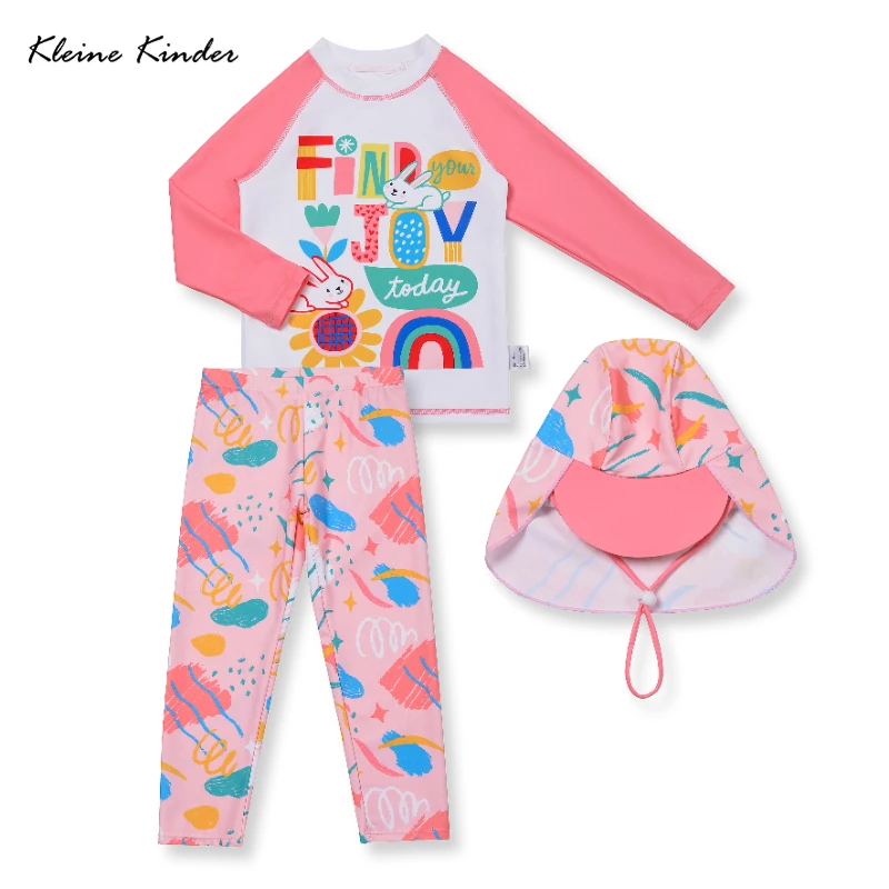 

Girls Swimsuit Anti UV Kids Swimwear Girls Long Sleeve 2-Piece Children Swimming Bathing Suit Rash Guard Seaside Beach Clothes
