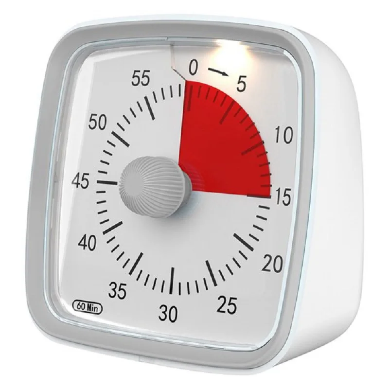 60-Minute Timer, Classroom Classroom Timer, Countdown Timer for Kids and Adults, Time Management Tool for Teaching Gray