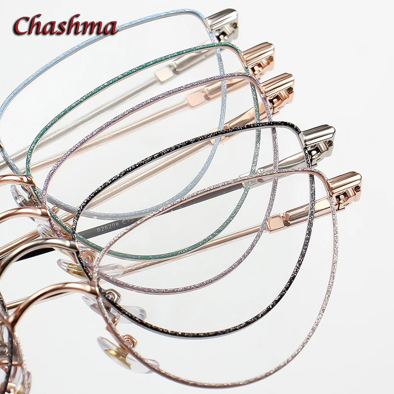 Chashma Women Optical Glasses Spring Hinge Frame Glitter Reading Eyeglasses Cat Eye RX Lenses Eyewear Spectacles for Female